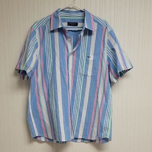 Vineyard Vines Short Sleeve Casual Button Front Shirt Mens Sz Large Cotton